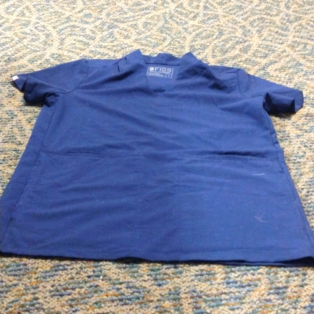 Figs size small blue scrub top